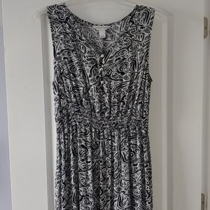 Christopher & Banks black/white paisley dress larg
